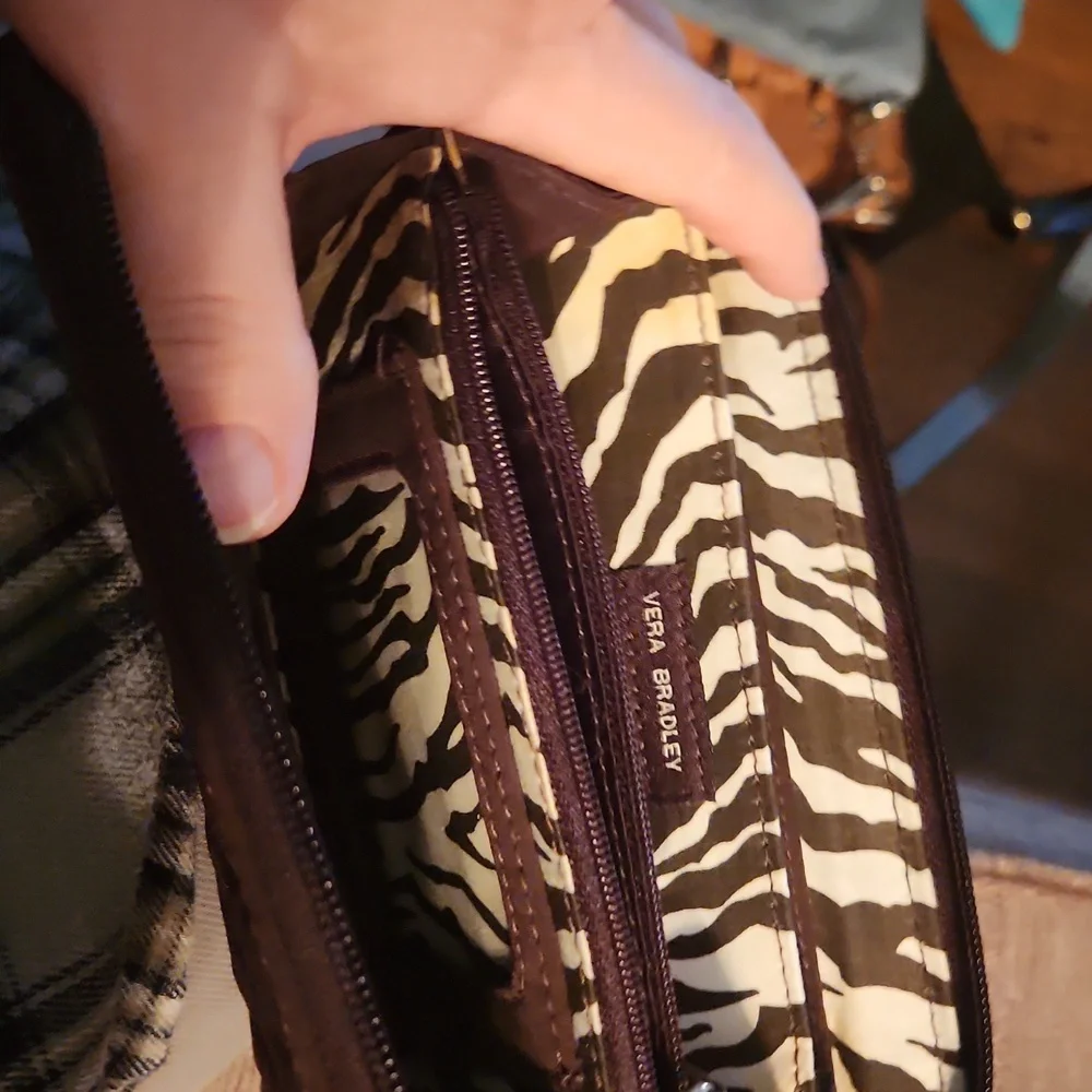 Vera Bradley Brown Suede Quilted Wallet - Picture 4 of 6